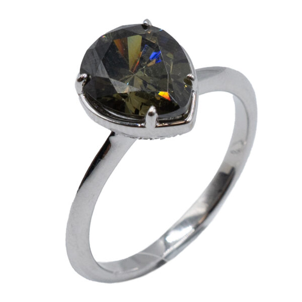 Δαχτυλίδι Μονόπετρο Ασημένιο Επιπλατινωμένο με Ζιργκόν - TR50