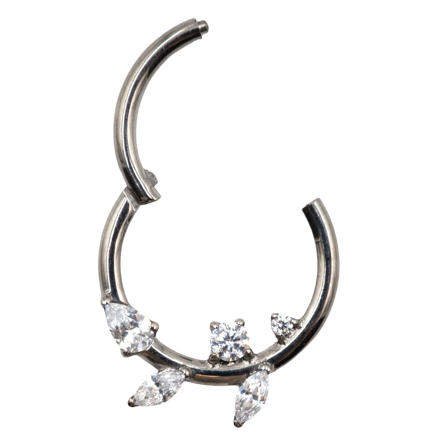 Σκουλαρίκι Σώματος από Τιτάνιο Κλικερ με Ζιργκον - TB-1566