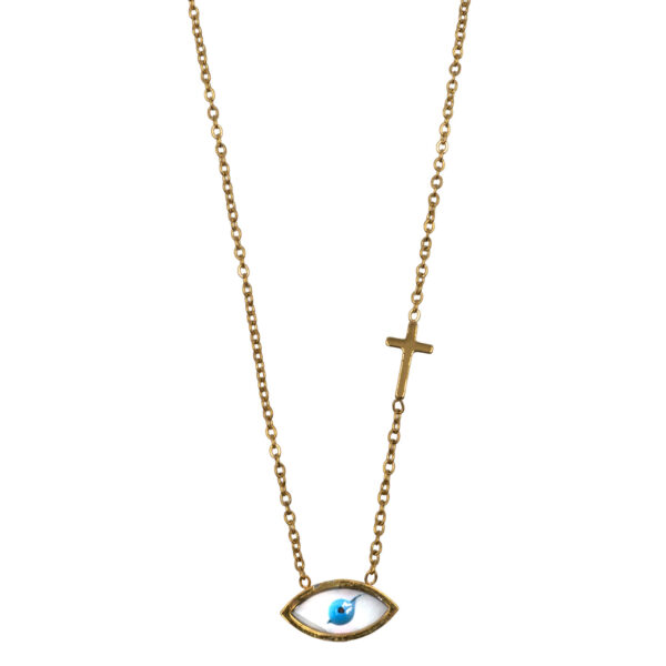 Κολιέ από Επιχρυσωμένο Ατσάλι με Σχέδιο – KOL50