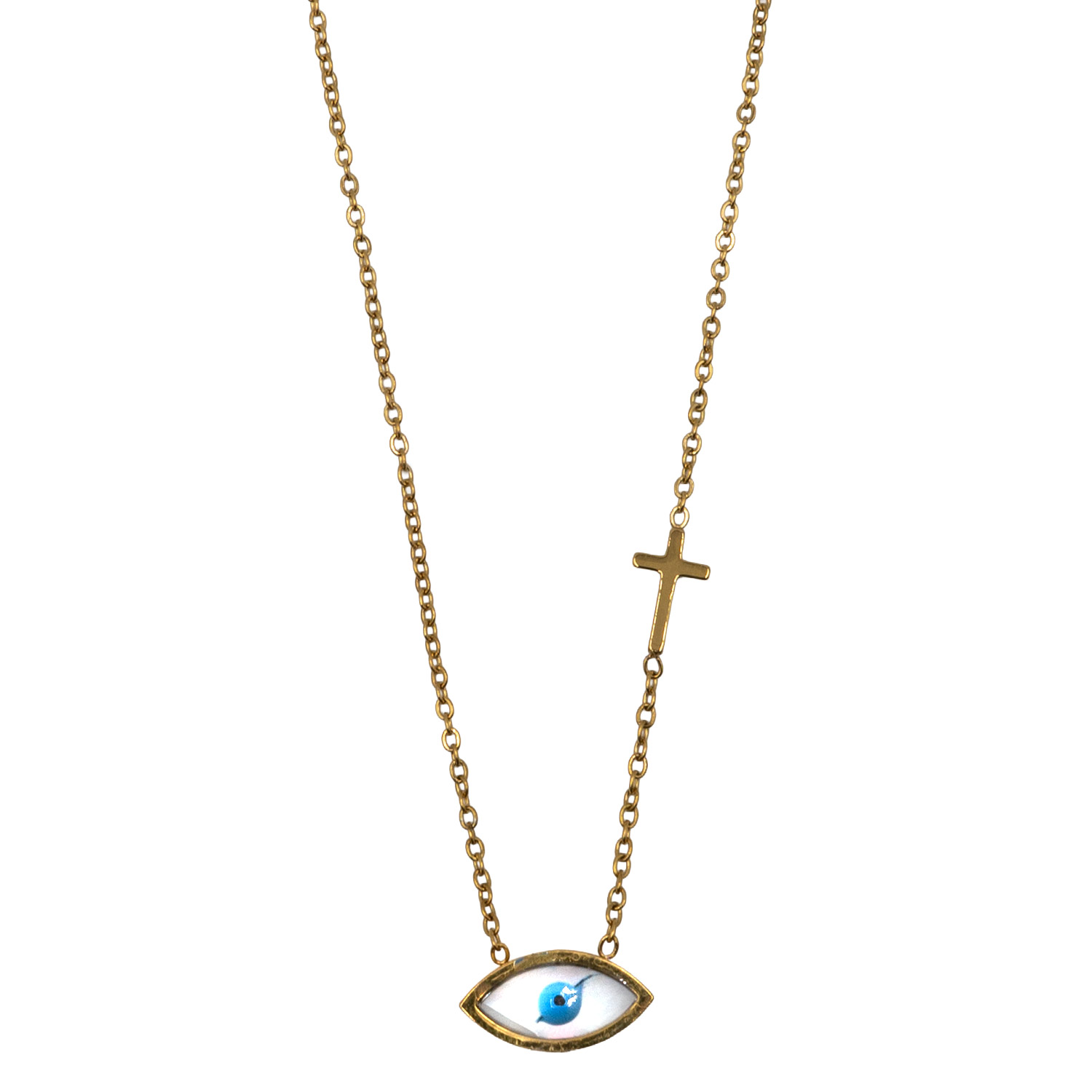 Κολιέ από Επιχρυσωμένο Ατσάλι με Σχέδιο – KOL50