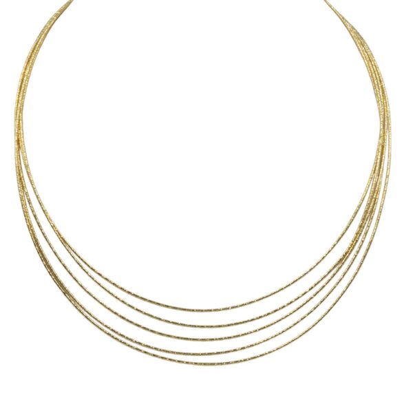 Κολιέ Ασημένιο με Σχέδιο Επιχρυσωμένο- AS60