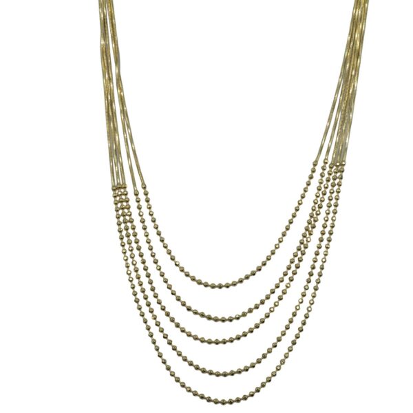 Κολιέ Ασημένιο με Σχέδιο Επιχρυσωμένο- AS61