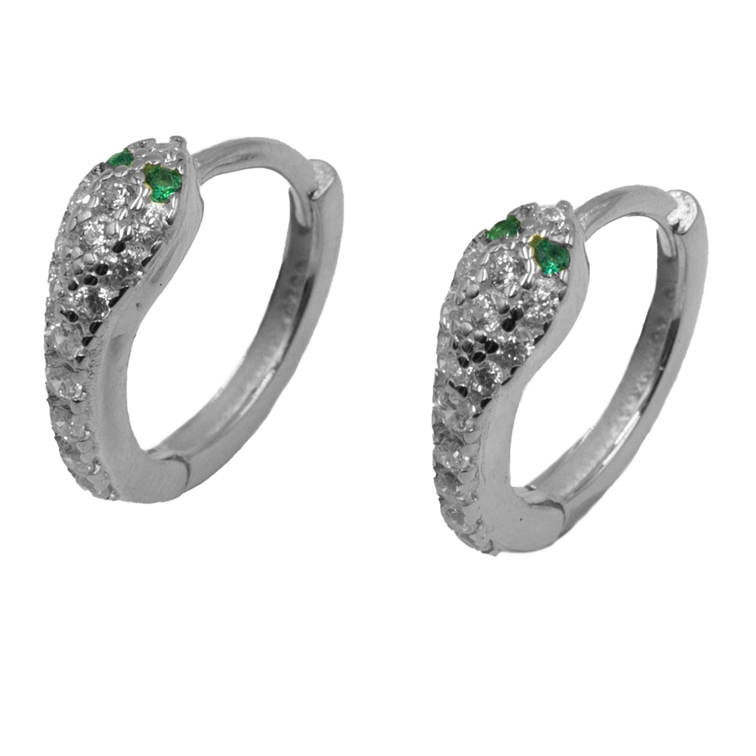 Σκουλαρίκια Αυτιού Ασημένια Επιπλατινωμένα Κρίκοι με Ζιργκόν - EIT50