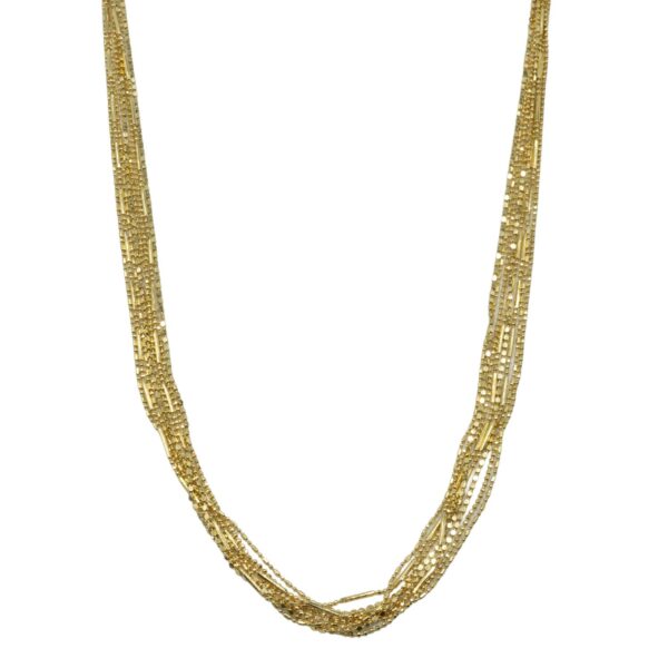 Κολιέ Ασημένιο με Σχέδιο Επιχρυσωμένο- AS62