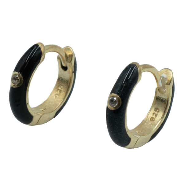 Σκουλαρίκια Αυτιού Ασημένια Επιχρυσωμένα Κρίκοι με Σμάλτο - EIT77