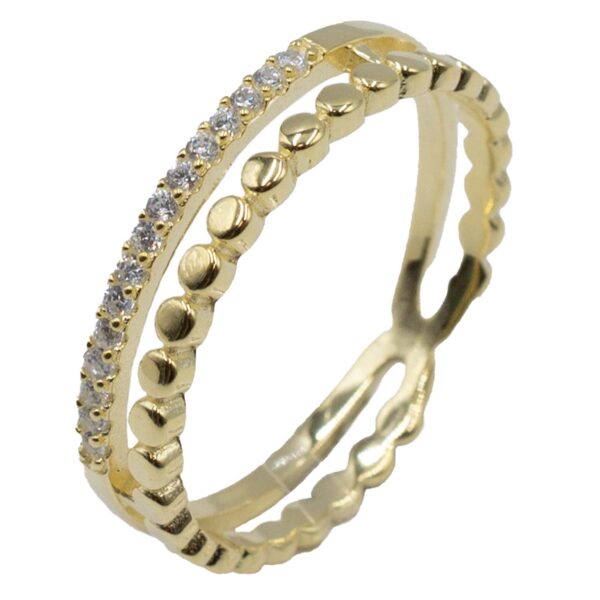 Δαχτυλίδι Ασημένιο Επιχρυσωμένο με Ζιργκόν - TR38