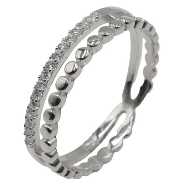 Δαχτυλίδι Ασημένιο Επιπλατινωμένο με Ζιργκόν -TR36