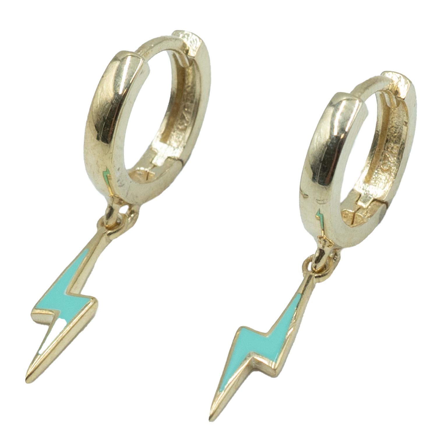 Σκουλαρίκια Αυτιού Ασημένια Επιχρυσωμένα Κρίκοι με Σμάλτο - EIT85