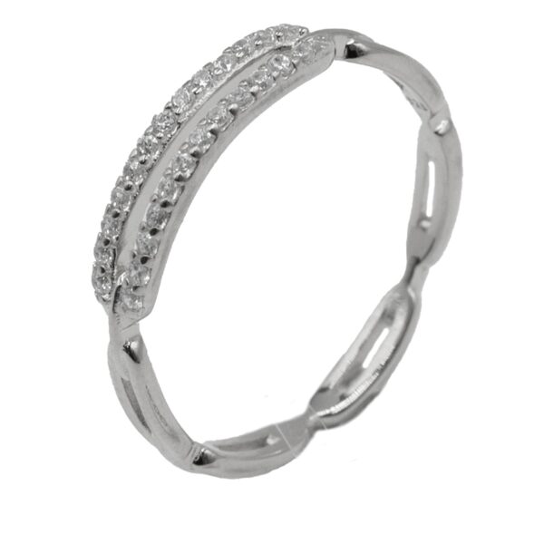 Δαχτυλίδι Ασημένιο Επιπλατινωμένο με Ζιργκόν - TR37