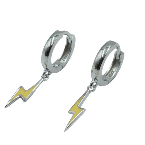 Σκουλαρίκια Αυτιού Ασημένια Επιπλατινωμένα Κρίκοι με Σμάλτο - EIT81