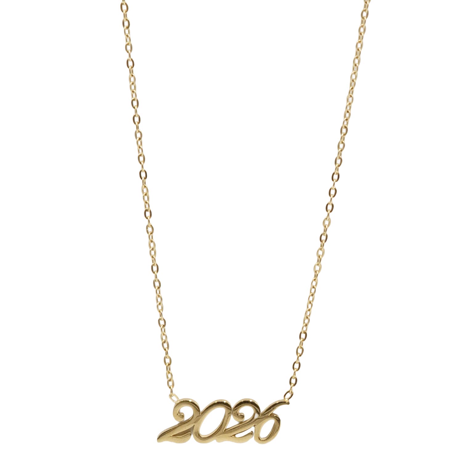 Κολιέ Γούρι 2026 Χριστουγεννιάτικο από Ανοξείδωτο Ατσάλι Επιχρυσωμένο- G202752