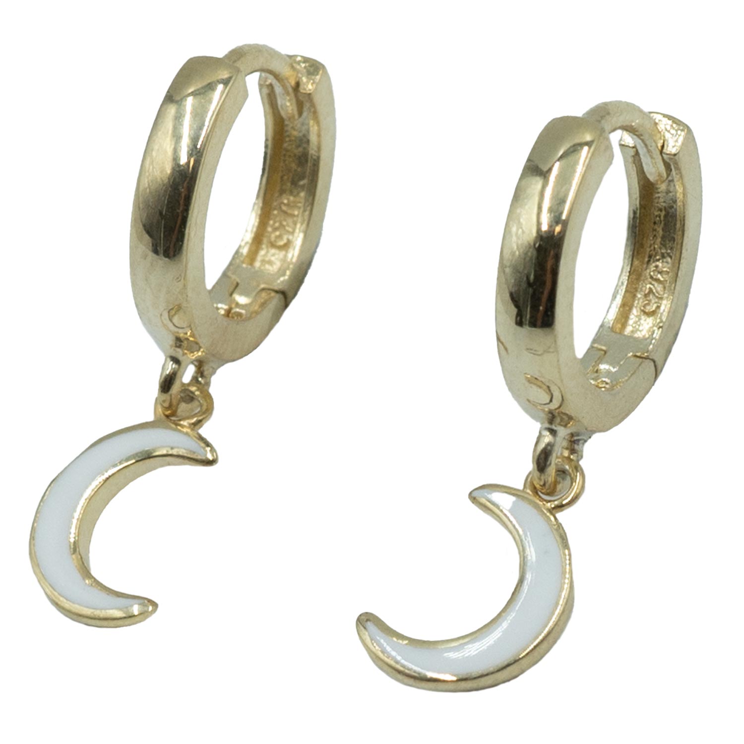 Σκουλαρίκια Αυτιού Ασημένια Επιχρυσωμένα Κρίκοι με Σμάλτο - EIT84