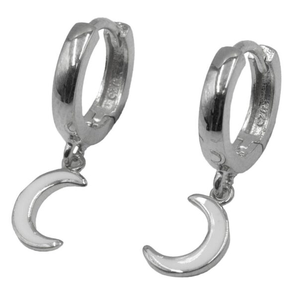 Σκουλαρίκια Αυτιού Ασημένια Επιπλατινωμένα Κρίκοι με Σμάλτο - EIT83