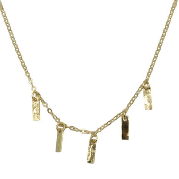 Κολιέ Ασημένιο με Σχέδιο Επιχρυσωμένο- AS12