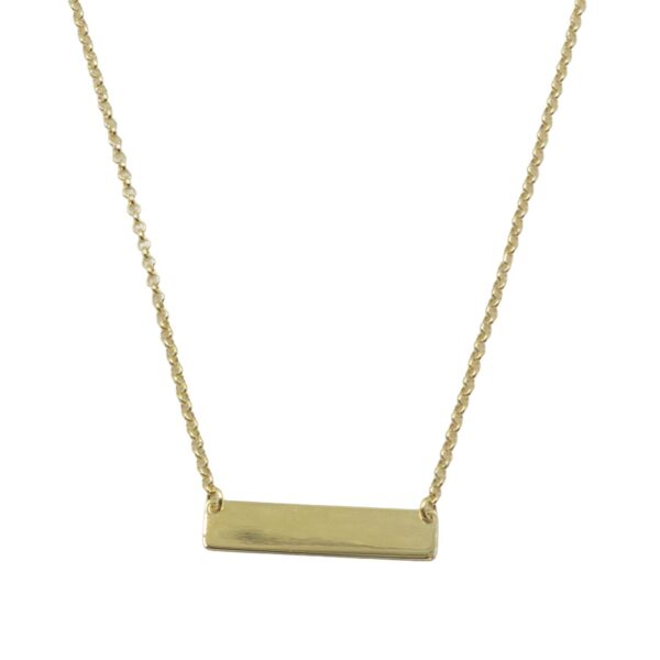 Κολιέ Ασημένιο με Σχέδιο Επιχρυσωμένο- AS15