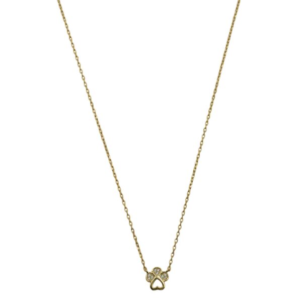 Κολιέ Ασημένιο με Σχέδιο Επιχρυσωμένο- AS17