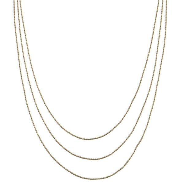 Κολιέ Ασημένιο με Σχέδιο Επιχρυσωμένο- AS21