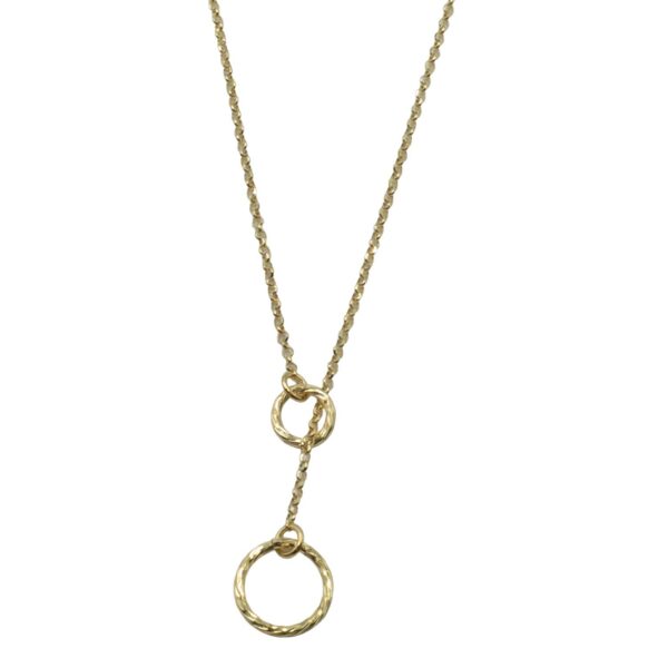 Κολιέ Ασημένιο με Σχέδιο Επιχρυσωμένο- AS23