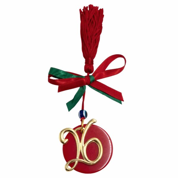 Γούρι Χειροποίητo Μεταλλικό Επιχρυσωμένο με Σχέδιο - G202670