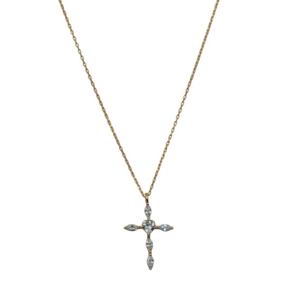 Κολιέ Ασημένιο με Σχέδιο Επιχρυσωμένο- AS26