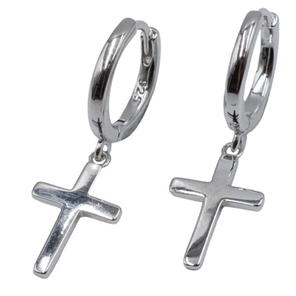 Σκουλαρίκια Αυτιού Ασημένια Επιπλατινωμένα Κρίκοι - EIT93