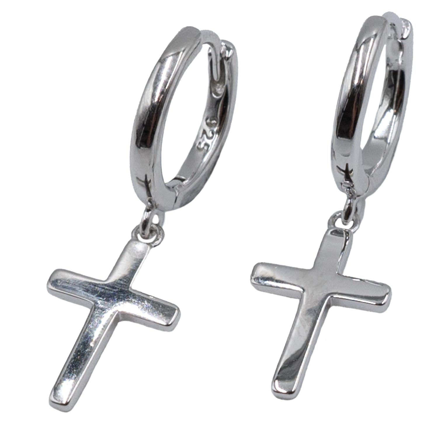 Σκουλαρίκια Αυτιού Ασημένια Επιπλατινωμένα Κρίκοι - EIT93