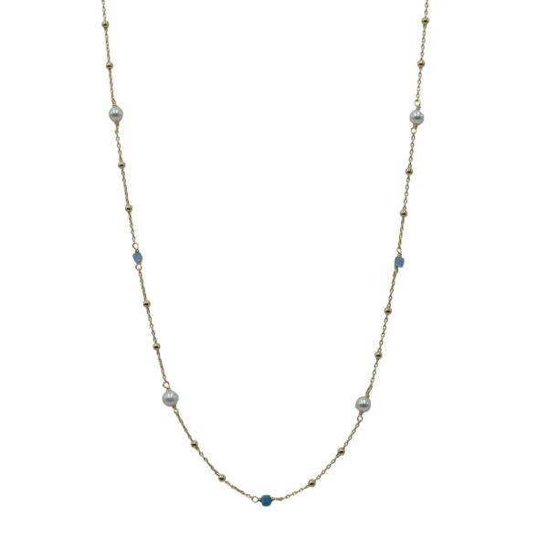 Κολιέ Ασημένιο με Σχέδιο Επιχρυσωμένο- AS27