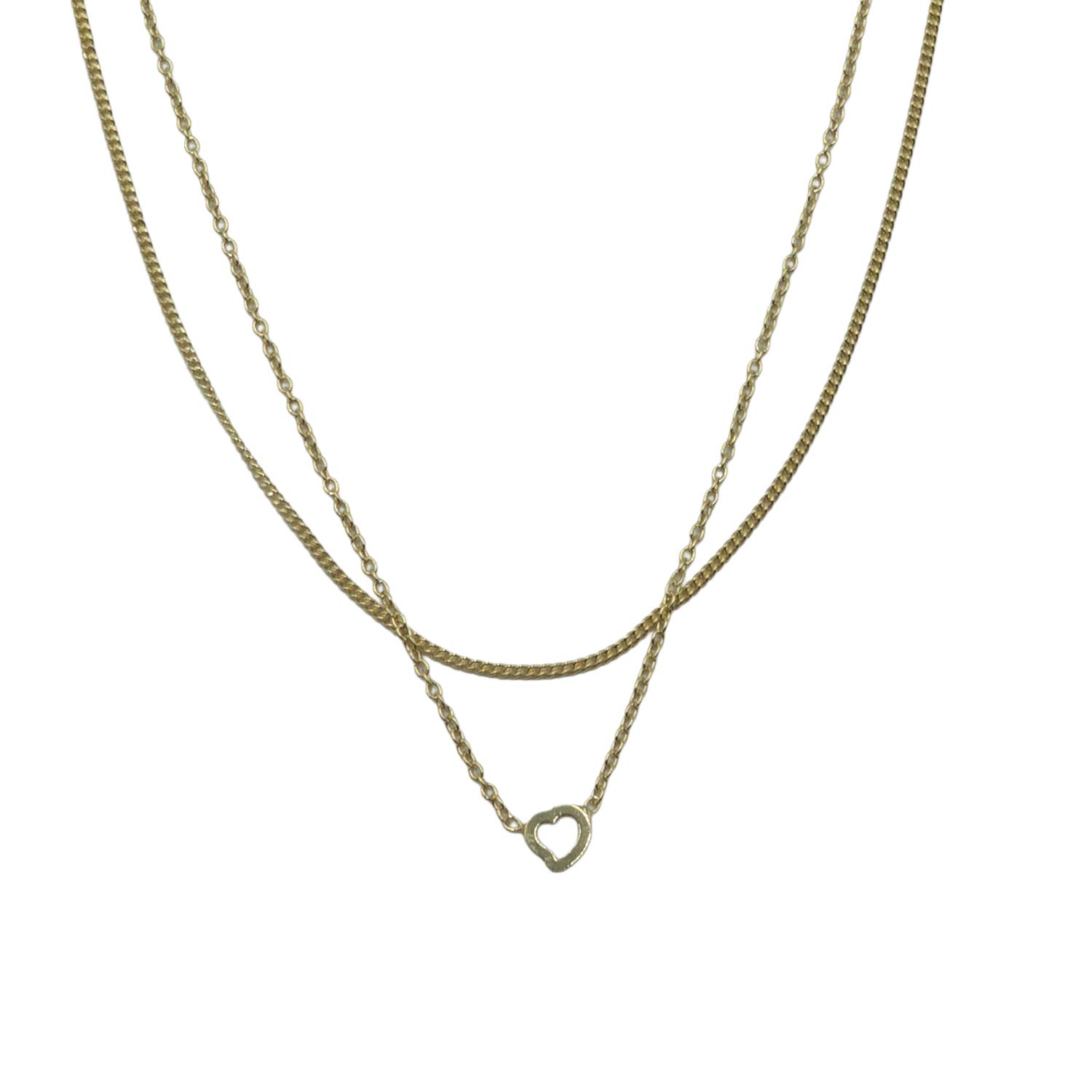 Κολιέ Ασημένιο με Σχέδιο Επιχρυσωμένο- AS29