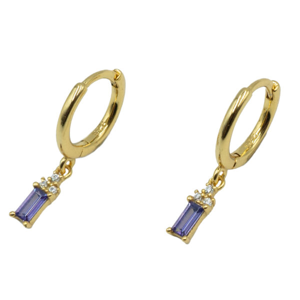 Σκουλαρίκια Αυτιού Ασημένια Επιχρυσωμένα Κρίκοι με Ζιργκόν - EIT69