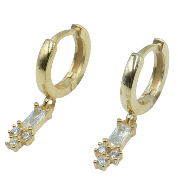 Σκουλαρίκια Αυτιού Ασημένια Επιχρυσωμένα Κρίκοι με Ζιργκόν - EIT42