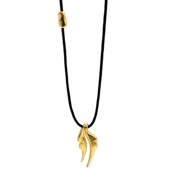 Γούρι Χειροποίητo Κολίε Επιχρυσωμένο με Σχέδιο - G202654