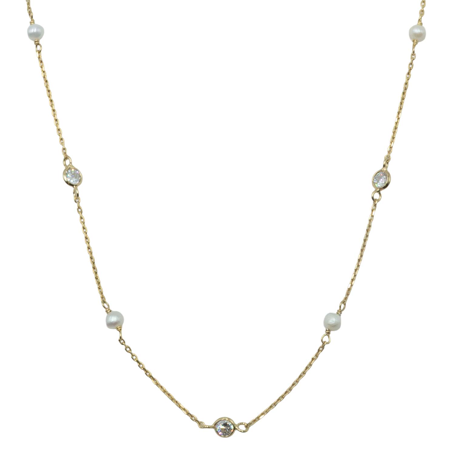 Κολιέ Ασημένιο με Σχέδιο Επιχρυσωμένο- AS30