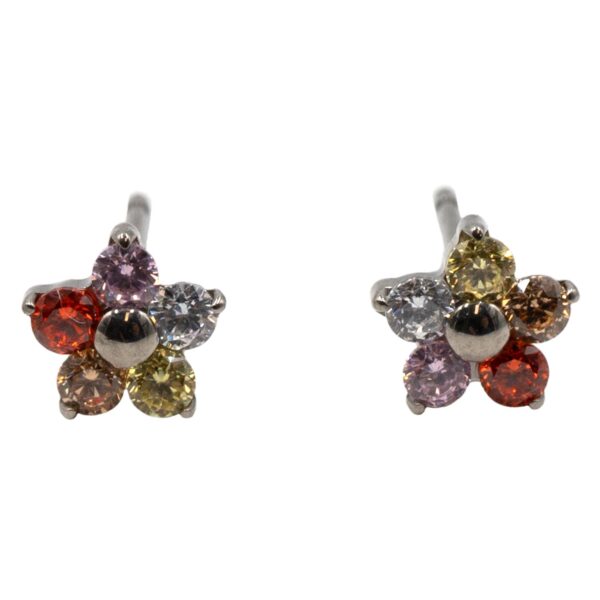 Σκουλαρίκια Αυτιού από Τιτάνιο με Καρφωτά Ζιργκόν- TB-1538