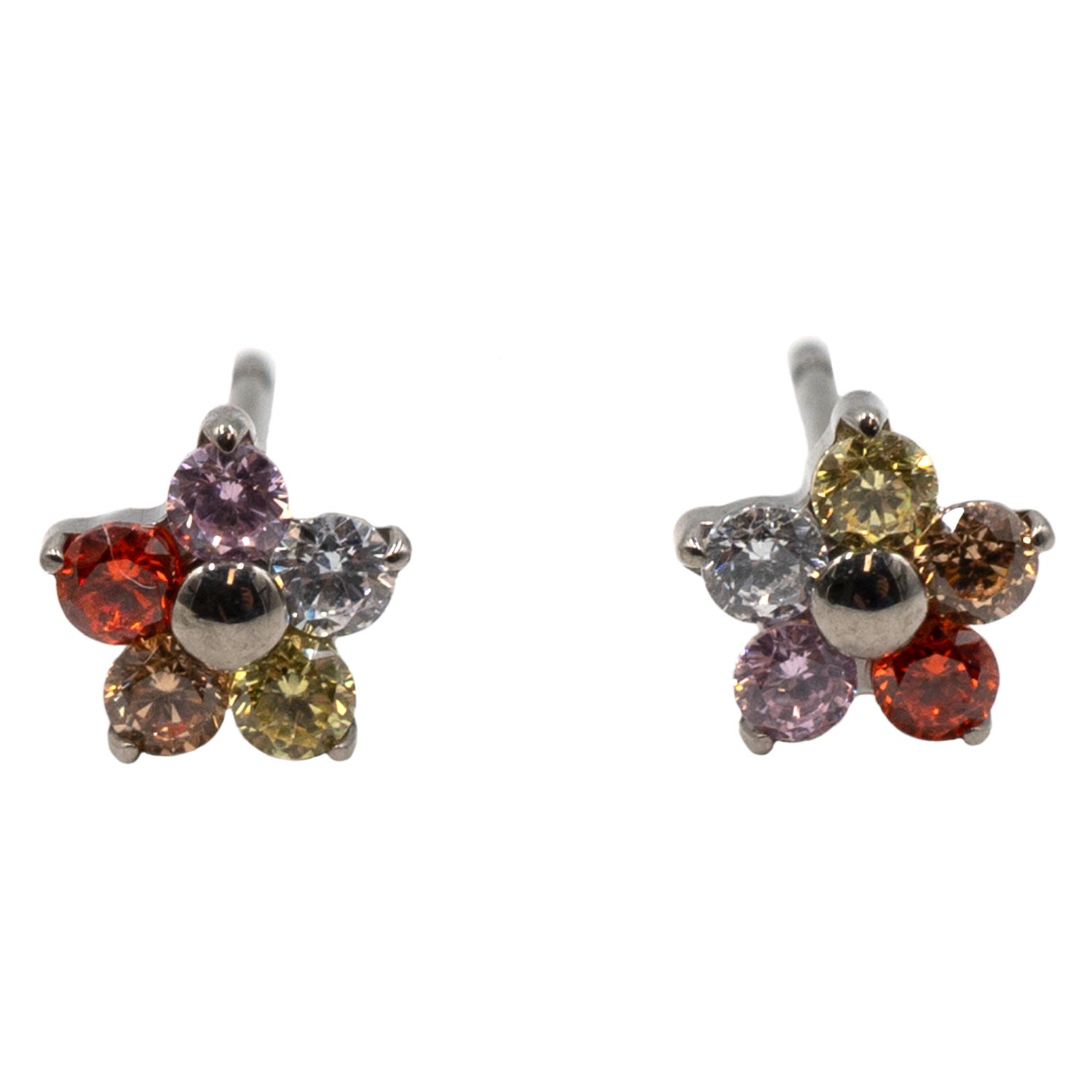 Σκουλαρίκια Αυτιού από Τιτάνιο με Καρφωτά Ζιργκόν- TB-1538