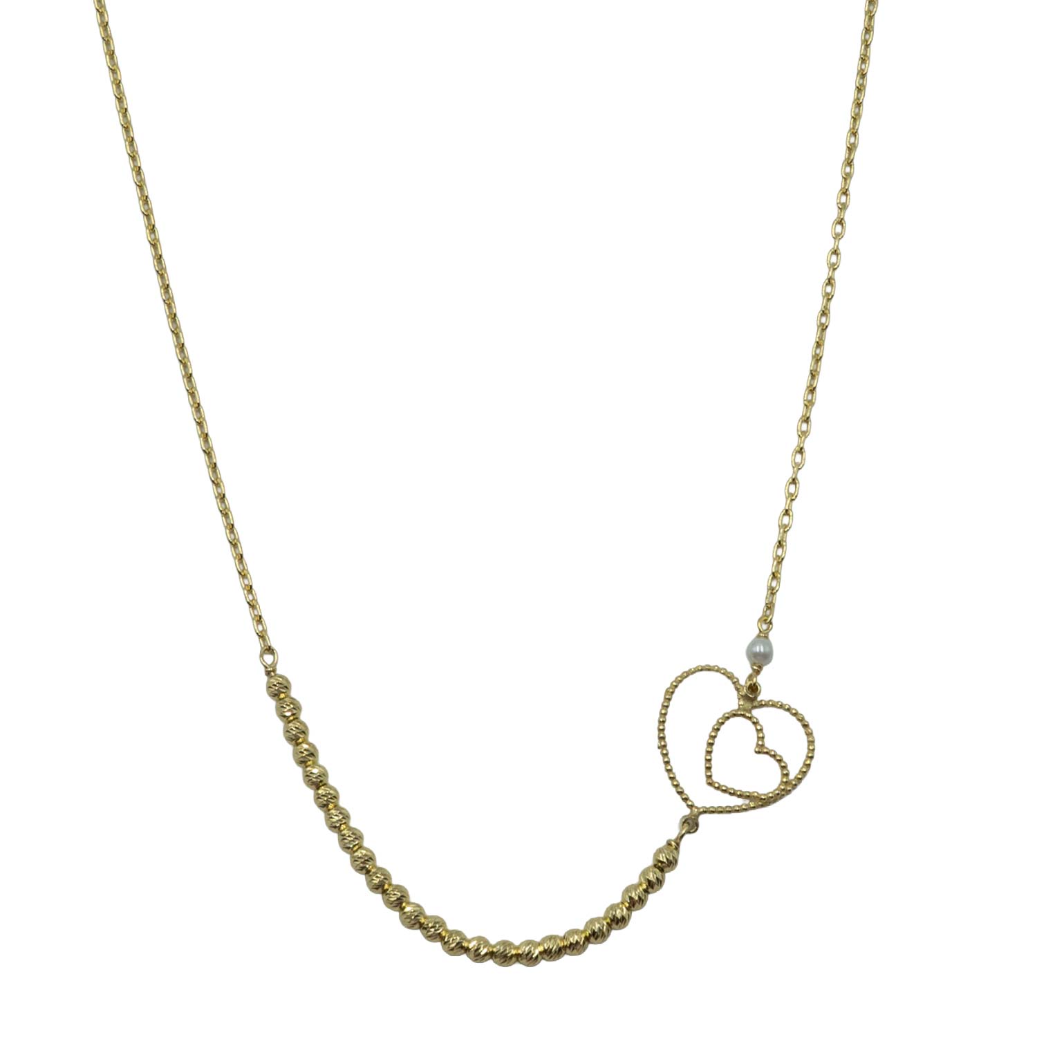 Κολιέ Ασημένιο με Σχέδιο Επιχρυσωμένο- AS36