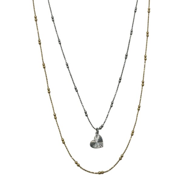 Κολιέ Ασημένιο με Σχέδιο Επιχρυσωμένο- AS38