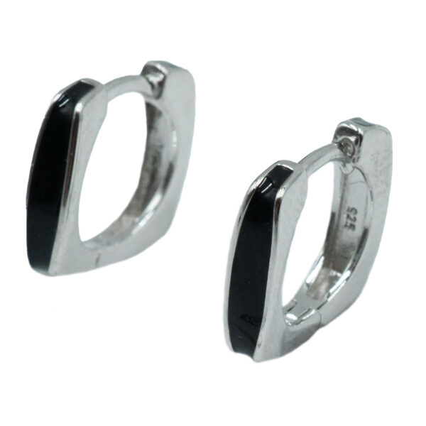 Σκουλαρίκια Αυτιού Ασημένια Επιπλατινωμένα Κρίκοι με Σμάλτο - EIT80