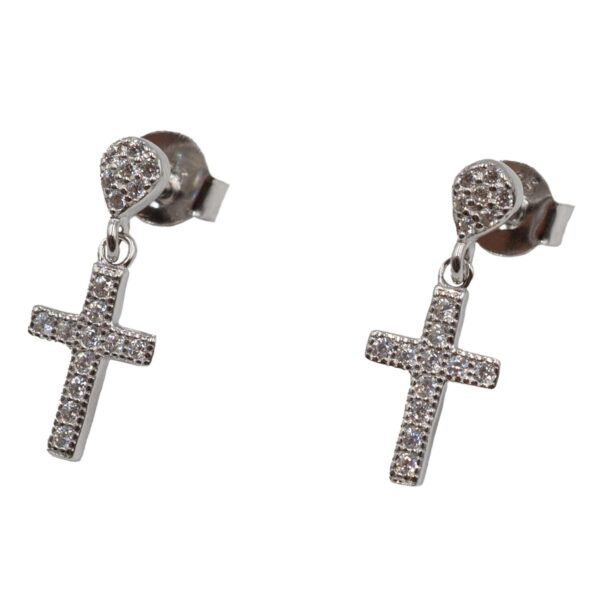 Σκουλαρίκια Αυτιού Ασημένια Επιπλατινωμένα με Ζιργκόν - ΕΙΤ10