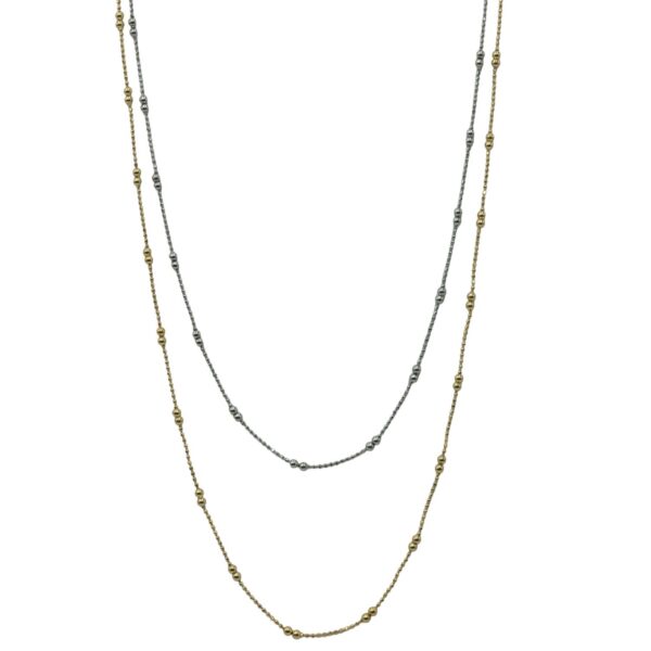 Κολιέ Ασημένιο με Σχέδιο Επιχρυσωμένο- AS41