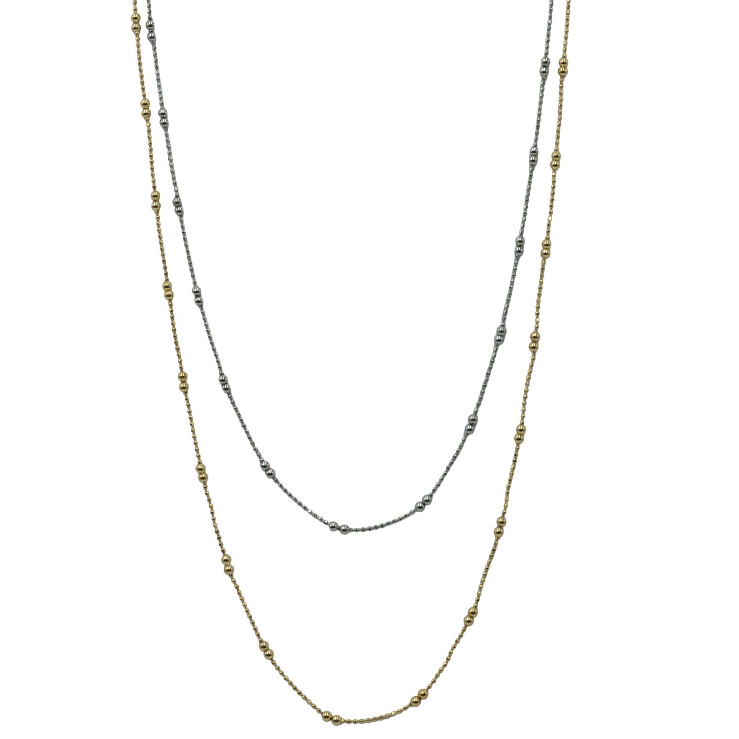 Κολιέ Ασημένιο με Σχέδιο Επιχρυσωμένο- AS41