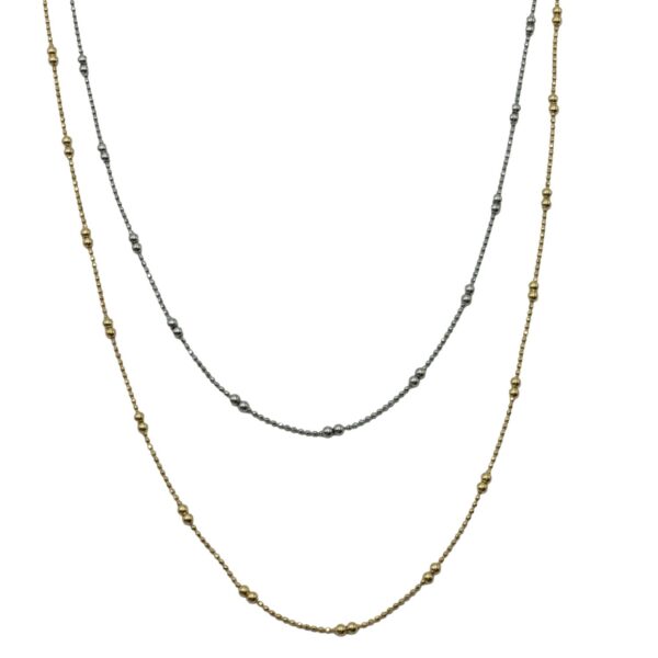 Κολιέ Ασημένιο με Σχέδιο Επιχρυσωμένο- AS43