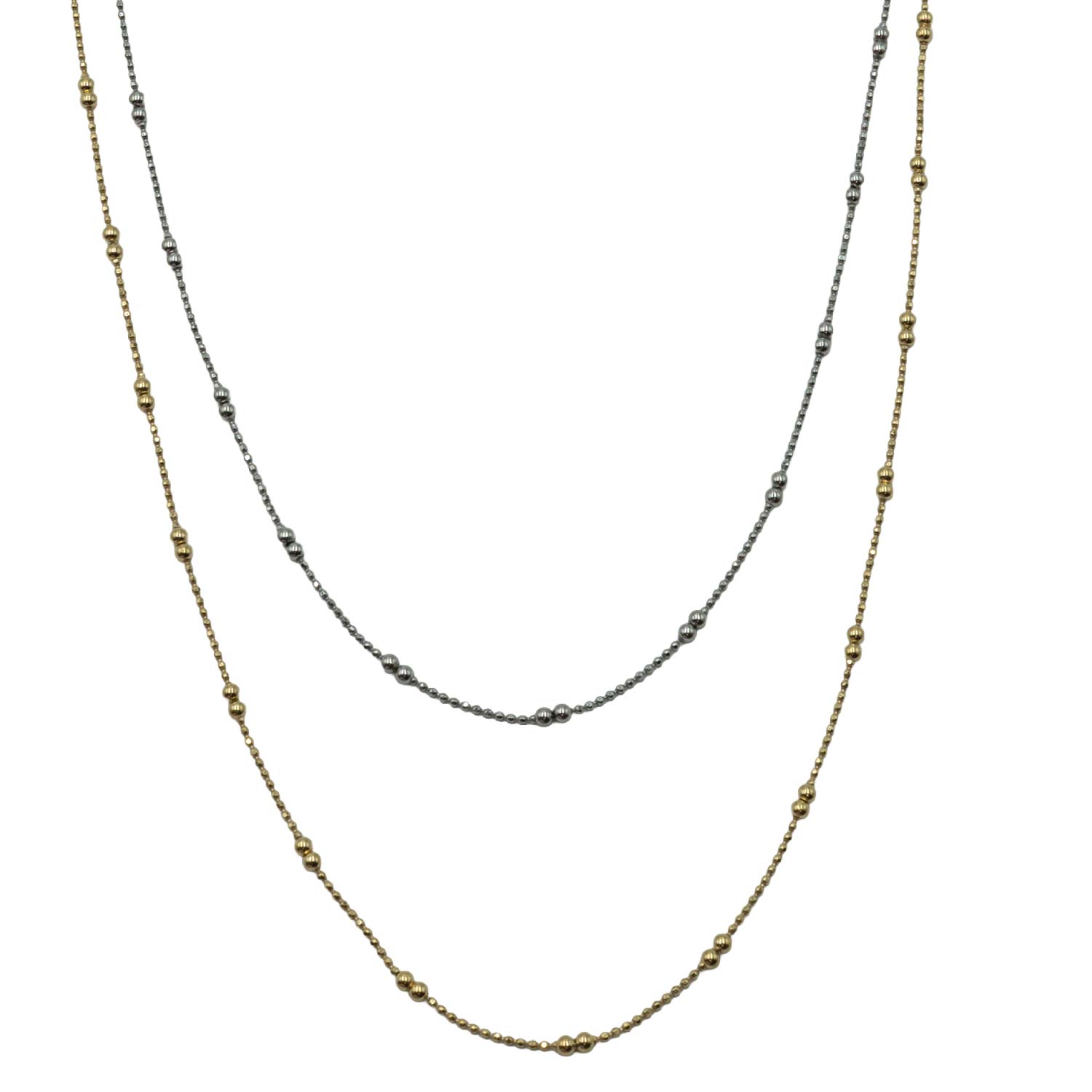 Κολιέ Ασημένιο με Σχέδιο Επιχρυσωμένο- AS43