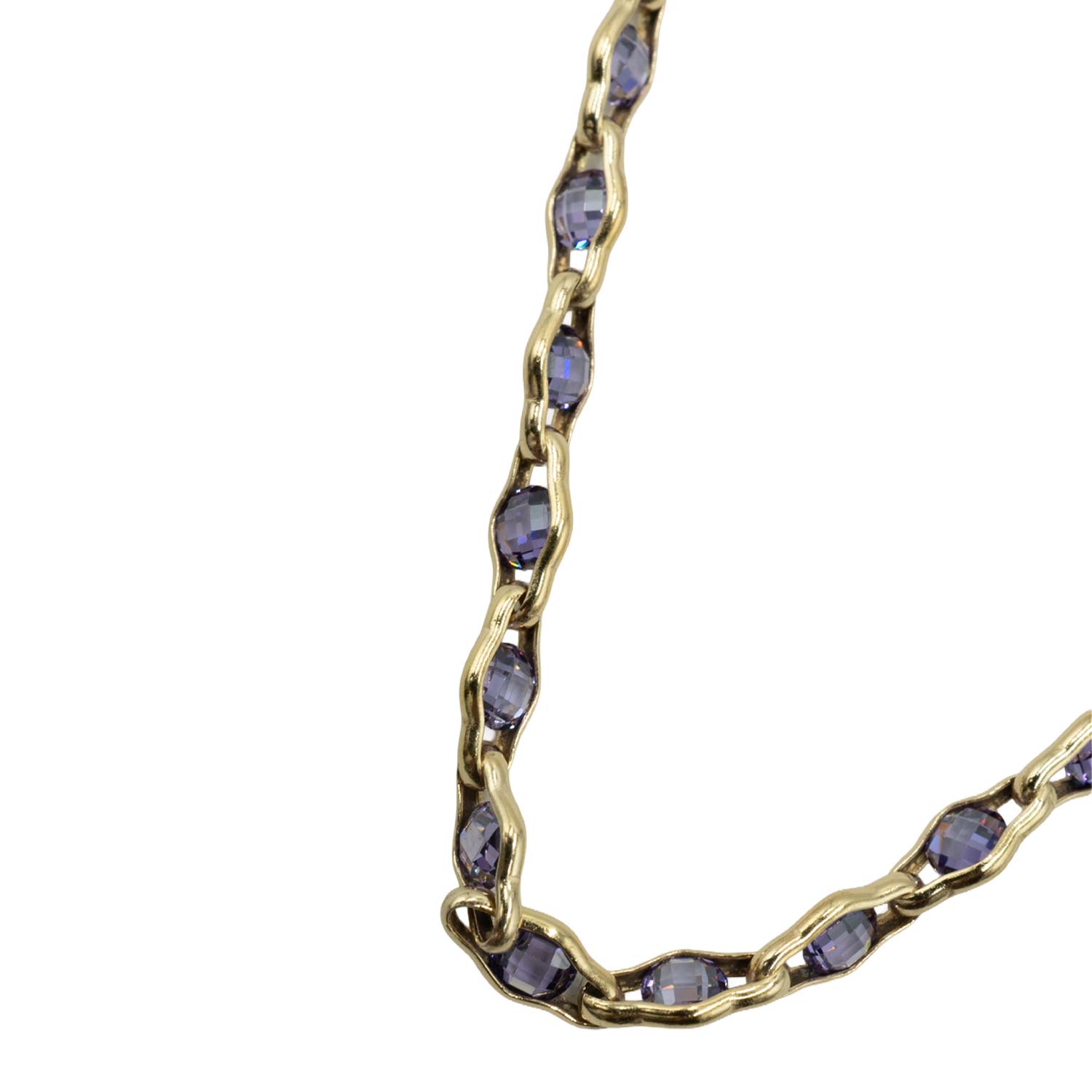 Κολιέ Ασημένιο με Σχέδιο Επιχρυσωμένο- AS55