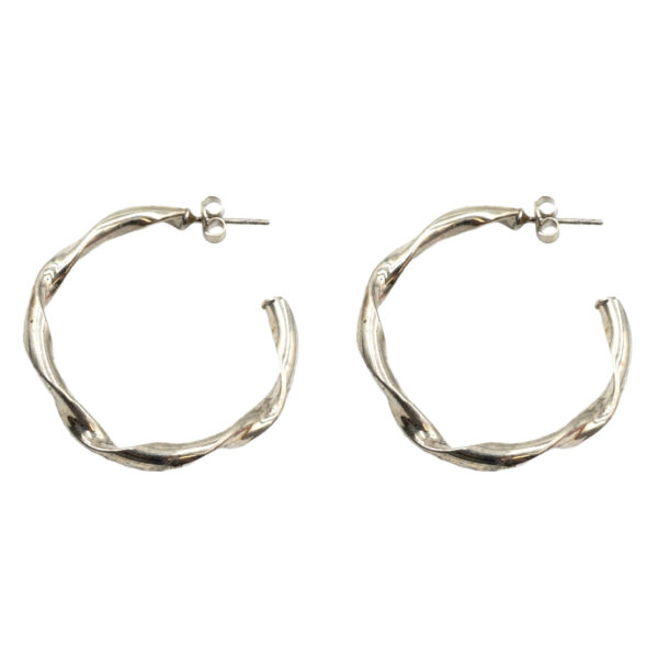 Σκουλαρίκια Αυτιού Ασημένια Επιπλατινωμένα Κρίκοι - EIT148