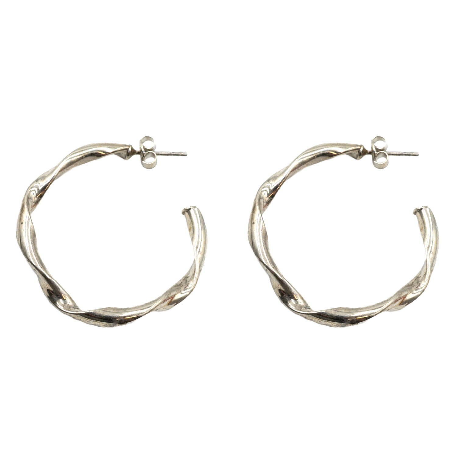 Σκουλαρίκια Αυτιού Ασημένια Επιπλατινωμένα Κρίκοι - EIT148