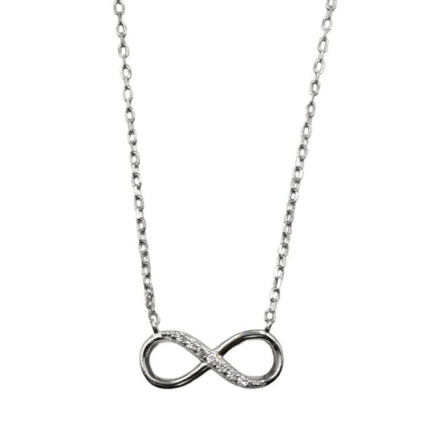 Κολιέ Ασημένιο Επιπλατινωμένο με Σχέδιο- AS148