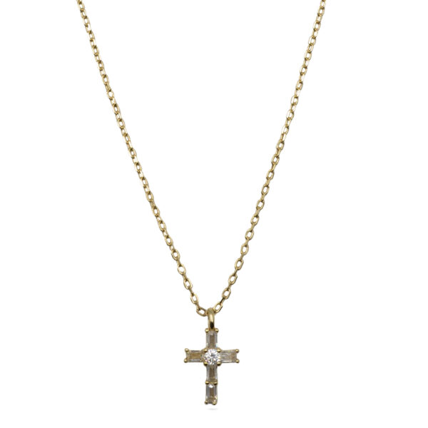 Κολιέ Ασημένιο Επιχρυσωμένο με Σχέδιο- AS110