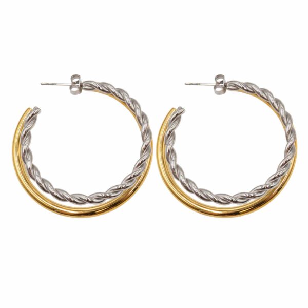 Σκουλαρίκια Αυτιού από Χειρουργικό Ατσάλι Επιχρυσωμένο - ATSEAR114