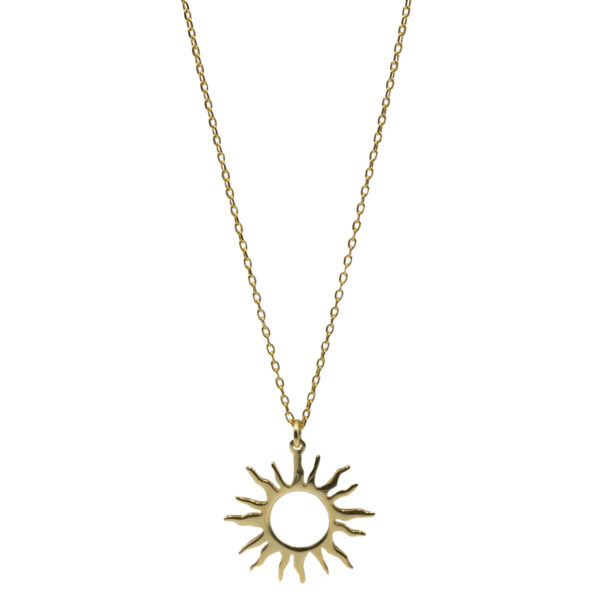 Κολιέ Ασημένιο Επιχρυσωμένο με Σχέδιο- AS111