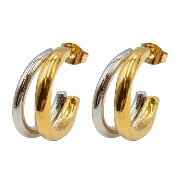 Σκουλαρίκια Αυτιού από Χειρουργικό Ατσάλι Επιχρυσωμένο - ATSEAR111